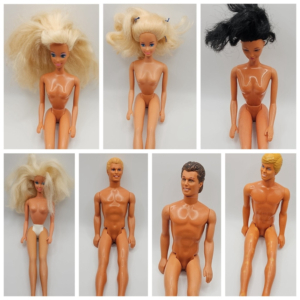 Lot Of 7 Vintage 60's Mattel Barbie & Ken Dolls 1966 x4 1968 x3 Twist & Turn &..
